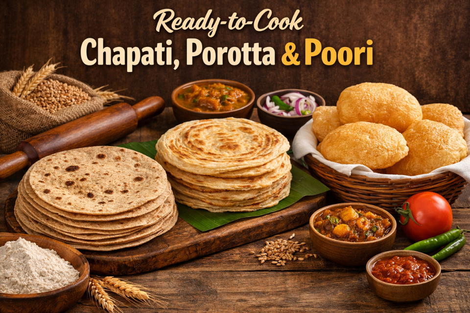 readymade chapati, pooriand porotta